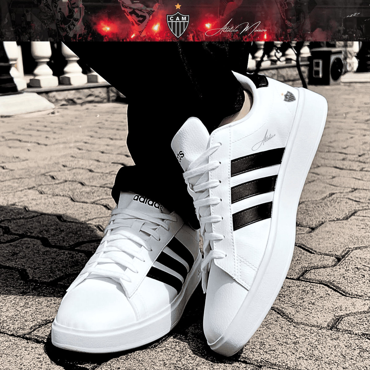 Exclusivo: Tênis Grand Court Signature Customizado Galo ATL Mineiro + *BRINDE 1x Caneca Oficial* - EDIÇÃO LIMITADA