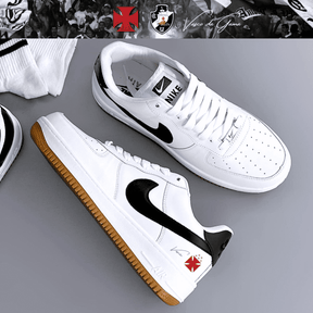 Exclusivo: Tênis Air Force White Black Obsidian Signature Customizado do Vasco + *BRINDE 1x Caneca Oficial* - EDIÇÃO LIMITADA