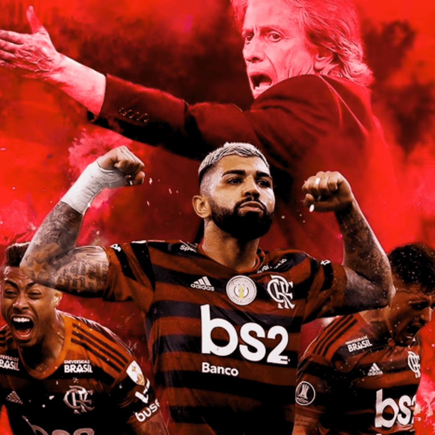 Exclusivo: Quadro de Medalhas Mengão Fla Multicampeão 2019 Libertadores e Brasileirão Moldura de Madeira 33x33cm + *BRINDE 1x Caneca* - EDIÇÃO LIMITADA