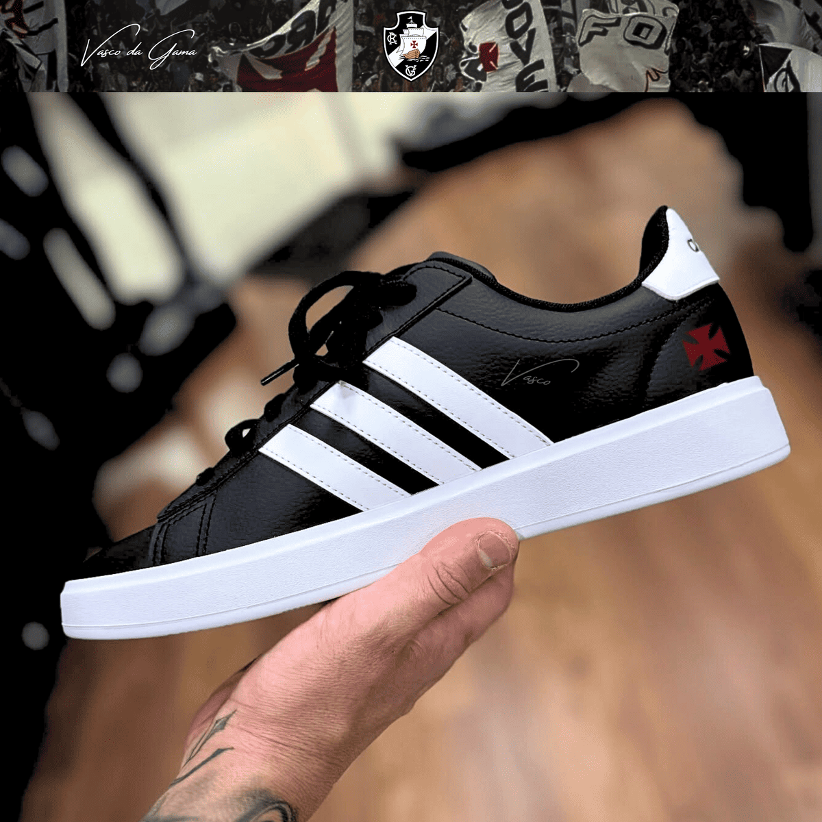 Exclusivo: Tênis Grand Court Signature Customizado Vasco Gigante da Colina + *BRINDE 1x Caneca Oficial* - EDIÇÃO LIMITADA