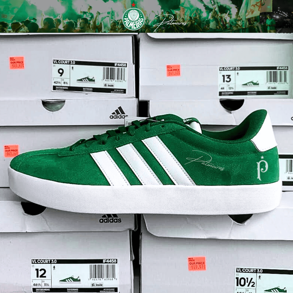 Exclusivo: Tênis Grand Court e VL Court 3.0 Signature Customizado Verdão Palestra Itália + *BRINDE 1x Caneca Oficial* - EDIÇÃO LIMITADA