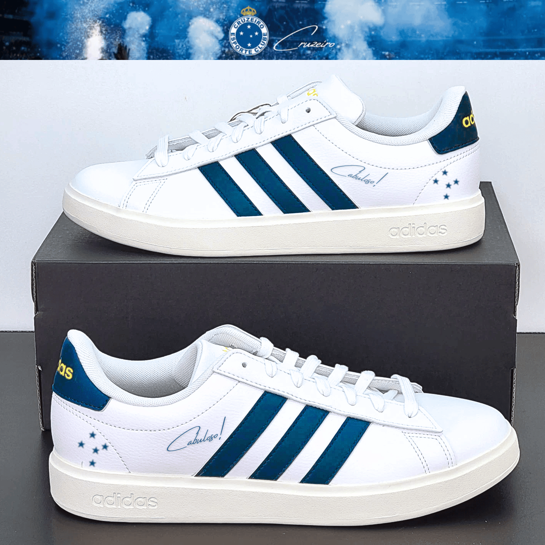 Exclusivo: Tênis Grand Court e VL Court 3.0 Signature Nova Versão Customizada do Cruzeiro + *BRINDE 1x Caneca* - EDIÇÃO LIMITADA