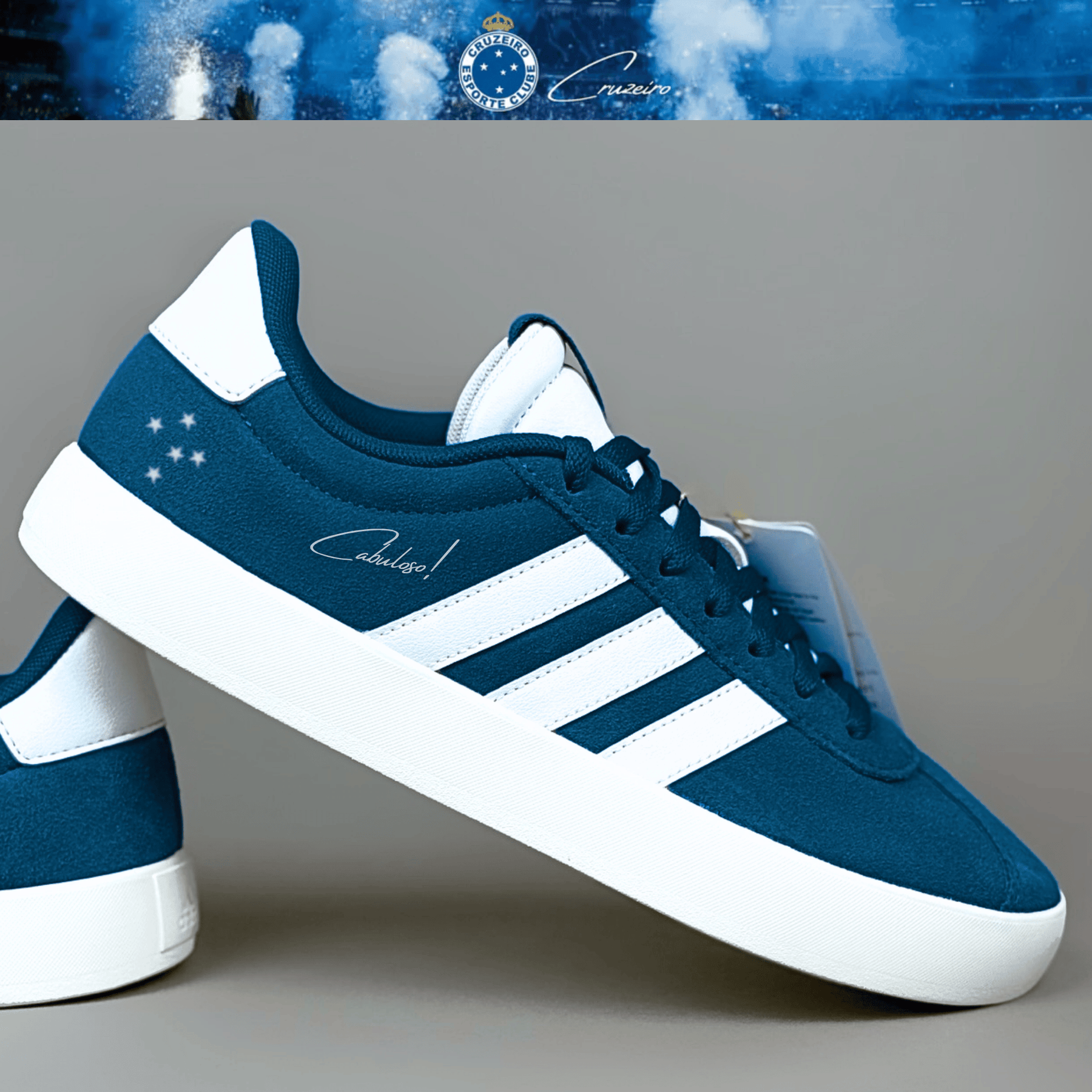 Exclusivo: Tênis Grand Court e VL Court 3.0 Signature Nova Versão Customizada do Cruzeiro + *BRINDE 1x Caneca* - EDIÇÃO LIMITADA