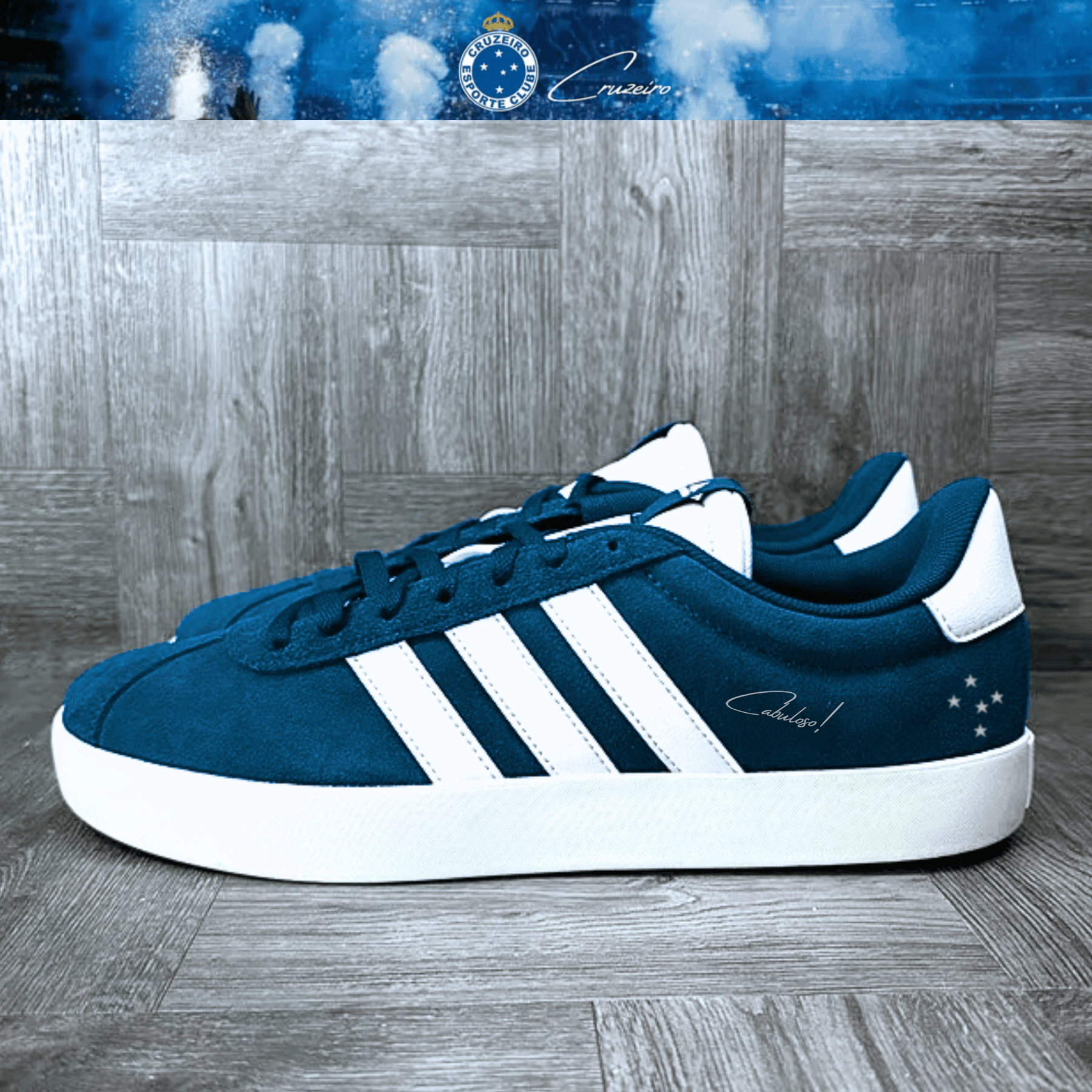 Exclusivo: Tênis Grand Court e VL Court 3.0 Signature Nova Versão Customizada do Cruzeiro + *BRINDE 1x Caneca* - EDIÇÃO LIMITADA