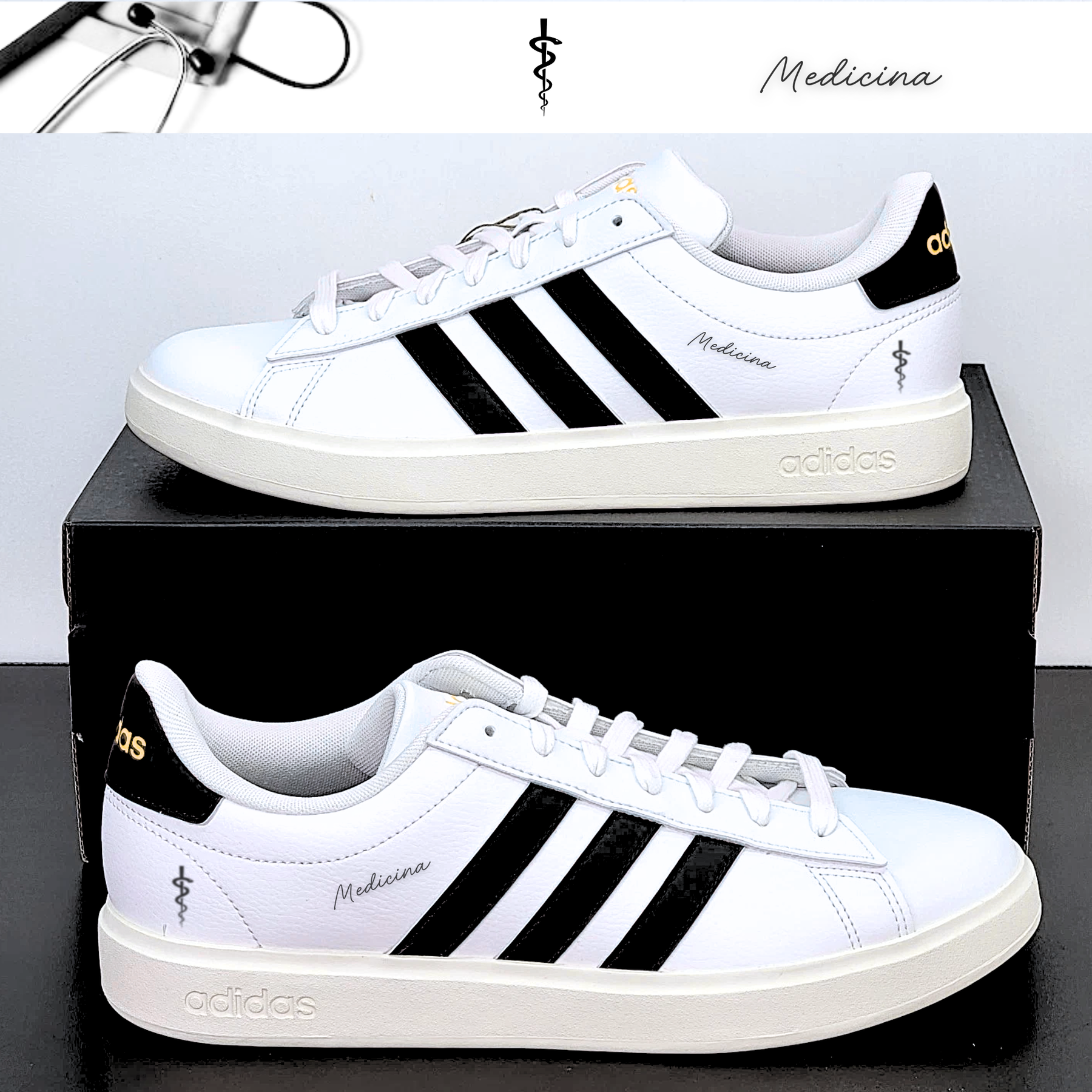 Exclusivo: Tênis Grand Court e VL Court 3.0 Signature Customizado de Medicina + *BRINDE 1x Caneca* - EDIÇÃO LIMITADA