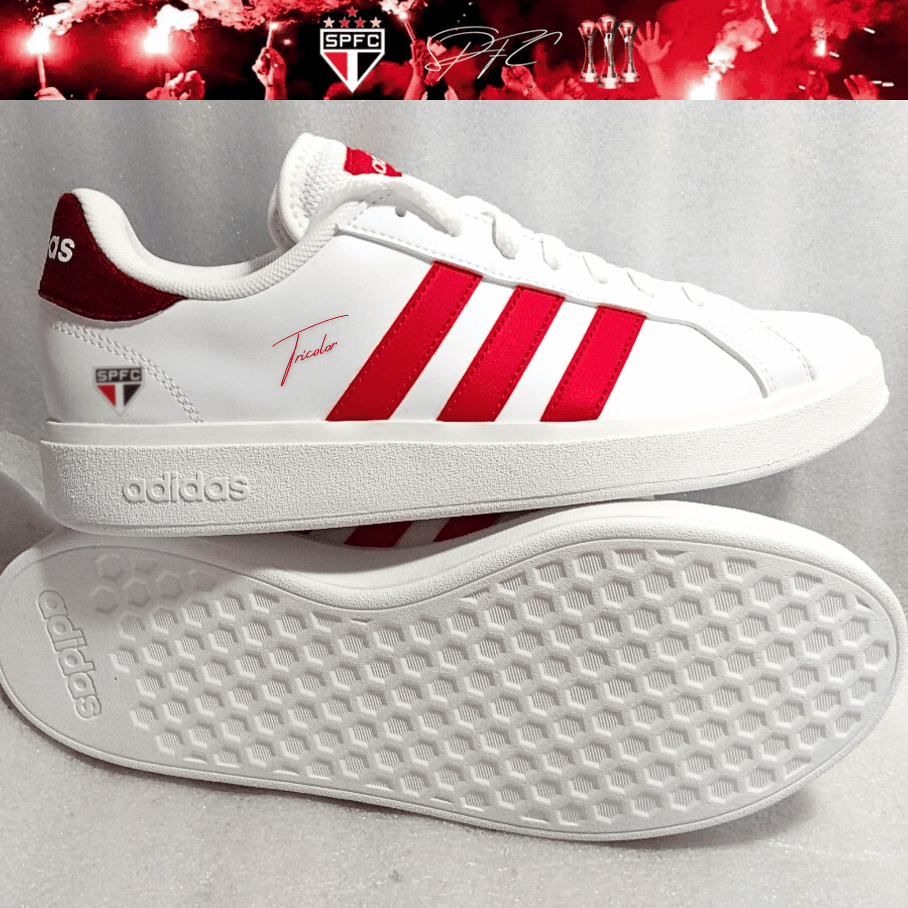 Exclusivo: Tênis Grand Court e VL Court 3.0 Signature Customizado do São Paulo + *BRINDE 1x Caneca Oficial* - EDIÇÃO LIMITADA