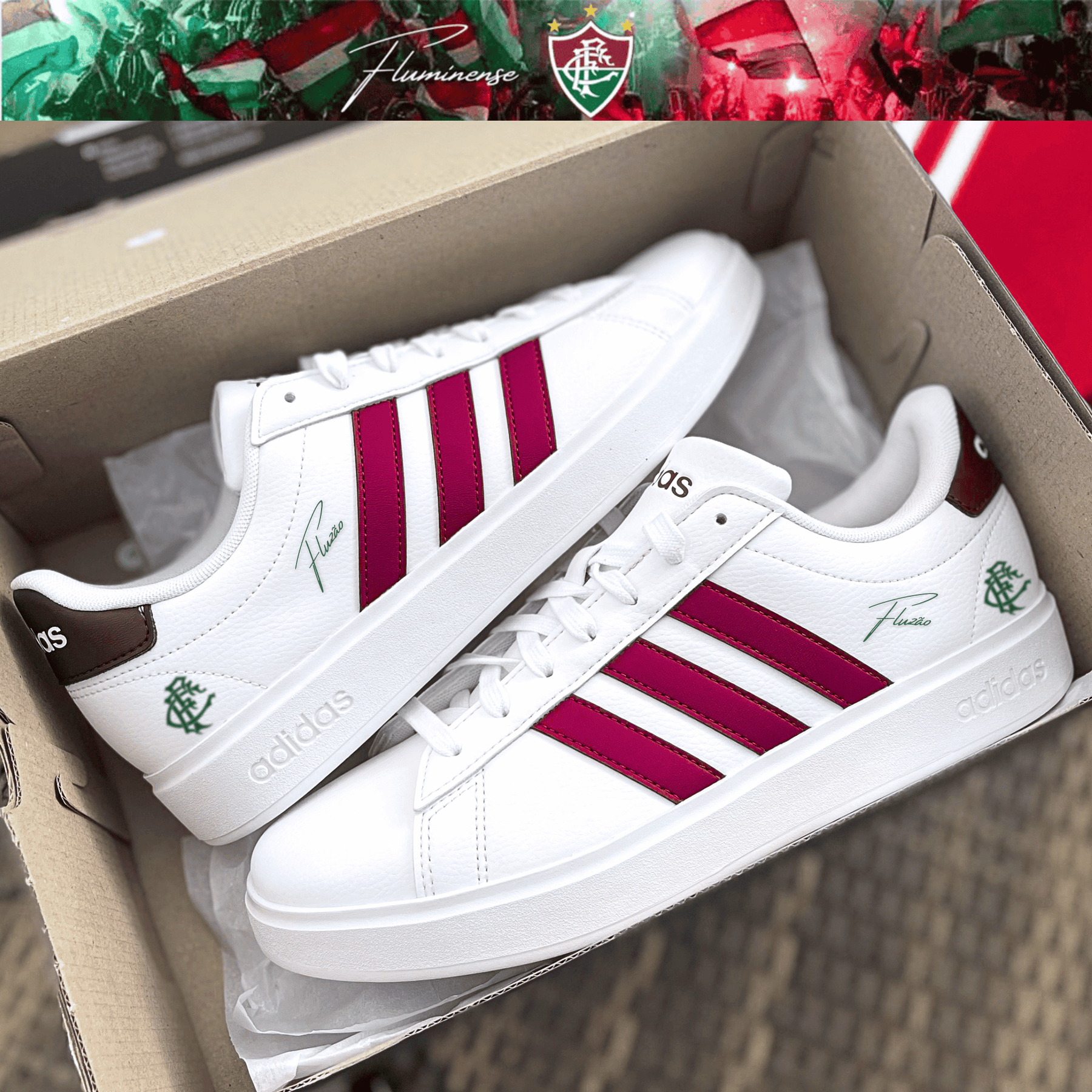 Exclusivo: Tênis Grand Court e VL Court 3.0 Signature Nova Versão Customizada do Fluzão + *BRINDE 1x Caneca* - EDIÇÃO LIMITADA