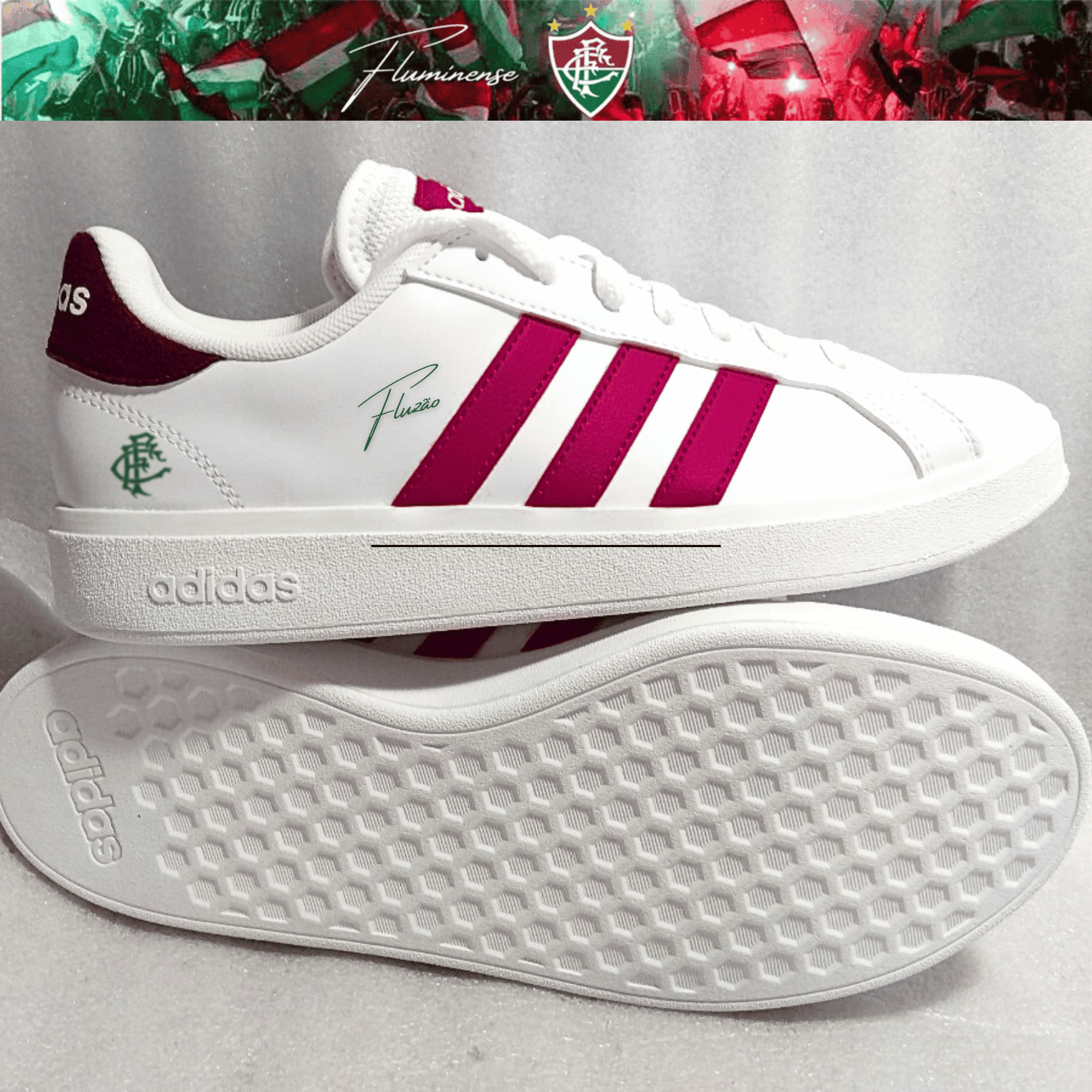 Exclusivo: Tênis Grand Court e VL Court 3.0 Signature Nova Versão Customizada do Fluzão + *BRINDE 1x Caneca* - EDIÇÃO LIMITADA