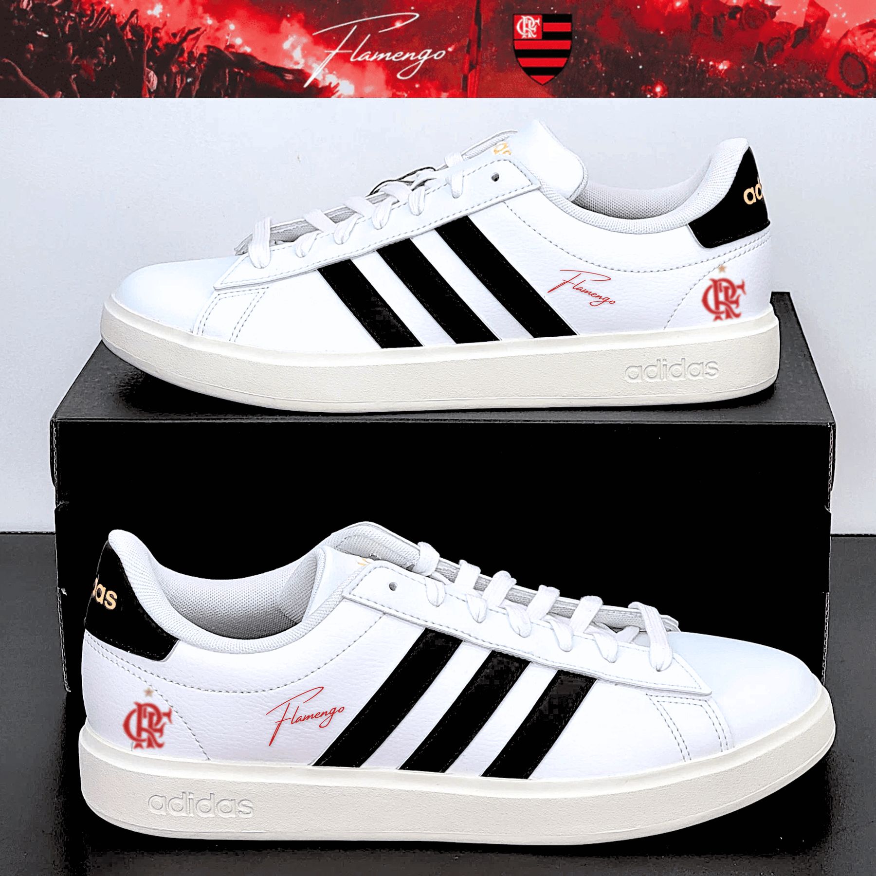 Exclusivo: Tênis Grand Court e VL Court 3.0 Signature Nova Versão Customizada do Mengão + *BRINDE 1x Caneca* - EDIÇÃO LIMITADA