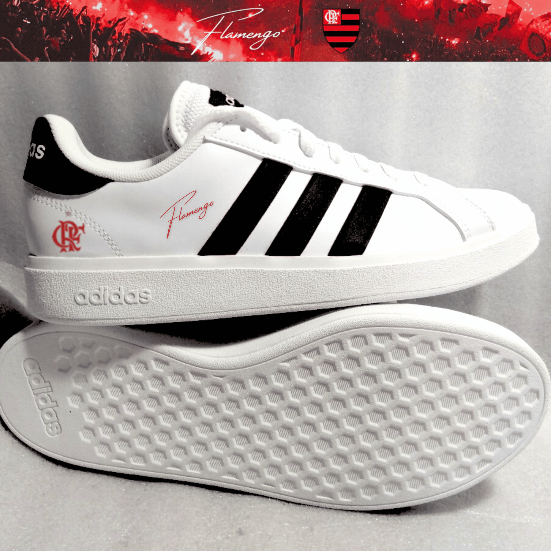 Exclusivo: Tênis Grand Court e VL Court 3.0 Signature Nova Versão Customizada do Mengão + *BRINDE 1x Caneca* - EDIÇÃO LIMITADA