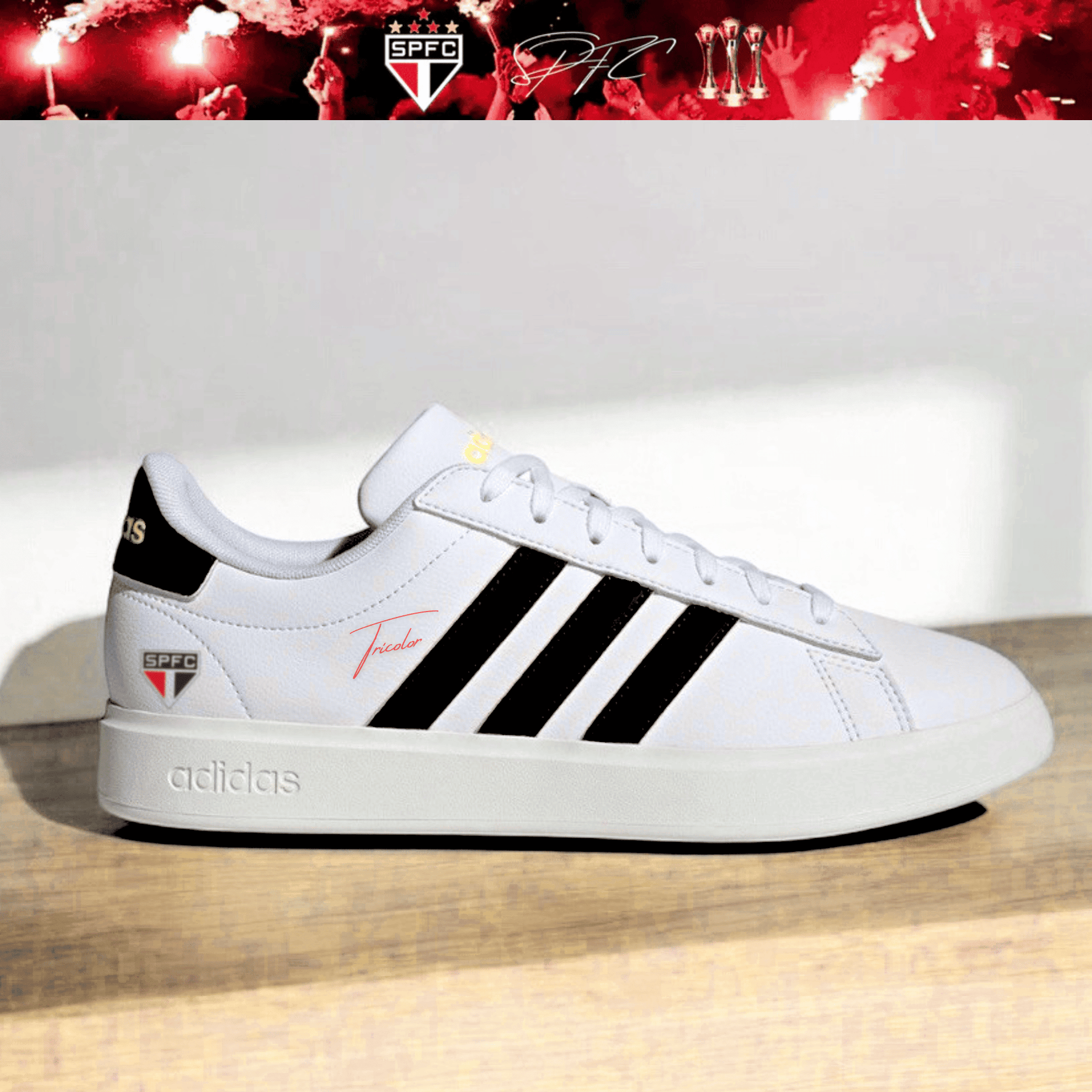 Exclusivo: Tênis Grand Court e VL Court 3.0 Signature Nova Versão Customizada do São Paulo + *BRINDE 1x Caneca* - EDIÇÃO LIMITADA