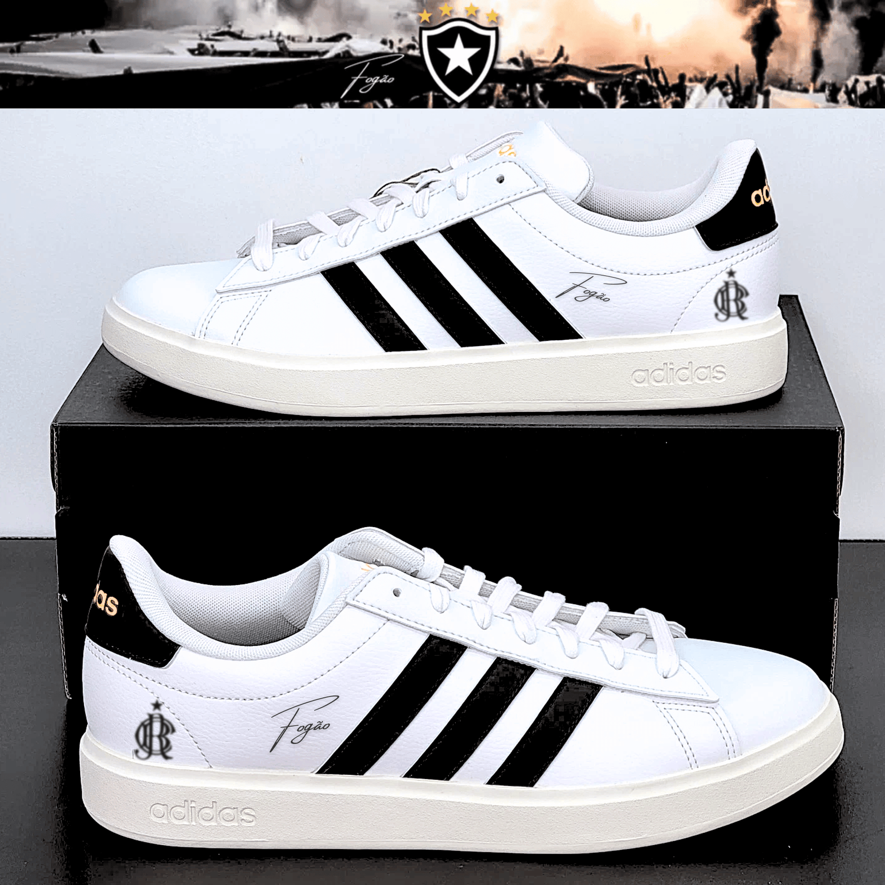 Exclusivo: Tênis Grand Court e VL Court 3.0 Signature Customizado do Glorioso + *BRINDE 1x Caneca Oficial* - EDIÇÃO LIMITADA