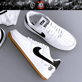 Exclusivo: Tênis Air Force White Black Obsidian Signature Customizado do Timão + *BRINDE 1x Caneca Oficial* - EDIÇÃO LIMITADA